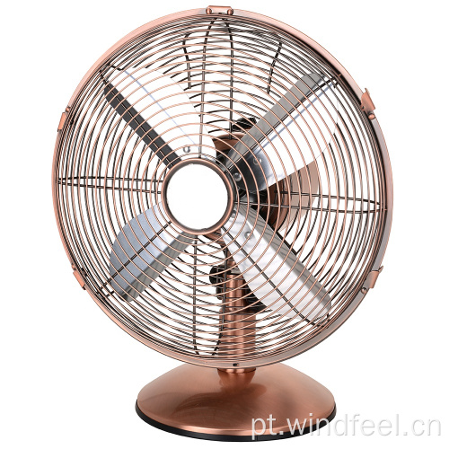 Ventilador de mesa de metal para resfriamento de ar Ventilador Dest de 12 polegadas com lâminas de metal